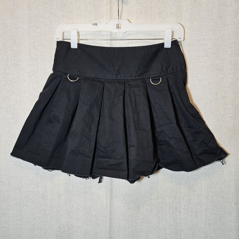 Dolls Kill Widow Black Pleated Mini Skirt Size Small Goth Festival Punk Whimsy